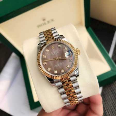 劳力士Rolex女款蚝式日志型腕表！表壳直31毫米。采用904L不锈钢来锻造，具备高抗腐蚀性。搭配劳力士定制版2236蓝游丝全自动机械机芯性能极为稳定，抗震力强 - 点击图像关闭