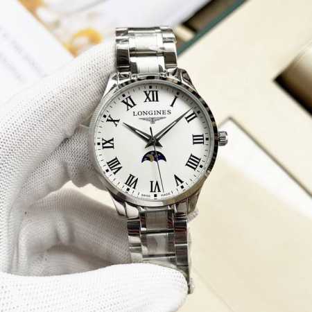 白 -金 钢带+20，浪琴-Longines 精品男士腕表全新风格设计，尊贵大气，绅士风范，卓越品质，热卖全城。采用全自动机械机芯，顶级316精钢表壳，矿物质超 - 点击图像关闭