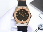 金黑+20宇舶 恒宝Hublot 经典融合系列 316精钢表壳 壳套采用Cnc工艺精细打磨加工 确保各方位细节 圈口彰显宇舶独特拉丝工艺效果，表带采用进口橡胶表