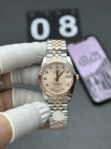 劳力士A+ 粉金盘日志31Mm 发货实拍 DDD