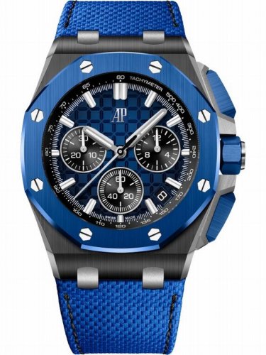 最新款爱彼，陶瓷圈口版本 爱彼-Audemars Piguet 皇家橡树离岸型限量多功能计时机械腕表 尺寸44Mm17Mm 圈口 圈口是与原装一致采用进口陶瓷圈