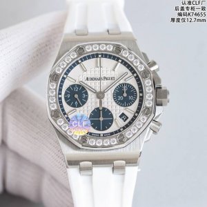 白壳 玫瑰金 Clf Ap34100St采用高品质氟橡胶表带 ！ Clf潜心巨作，后来居上！ 爱彼皇家橡树离岸型26231St系列 爱彼女表天花板之作！ 女款3
