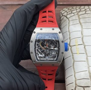 理查德 米勒 Richardmille Rm30-01系列 全自动机械机芯 40X50X16Mm 蓝光镜面 独特镂空表盘 夜光表盘指针 橡胶或尼龙表带 折叠扣