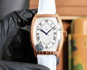 法兰克 穆勒 Franck Muller 55*42*13Mm 全自动机械机芯 双面小牛皮原装针扣 酒桶形拱桥状壳 烈日之下 万众瞩目