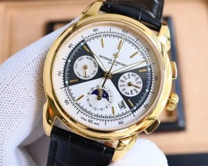 白 -金 最高端品质 江诗丹顿 Vacheron Constantin Vc 男士腕表.全新复杂日月星辰多功能腕表. 机心：搭载原装进口9100多功能自动上链机