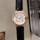 鳄鱼皮白壳 金壳 美洲鳄皮带 36Mm Ballon Blanc De Cariter女士腕表方钻系列 方钻是钻石众多切割形状之一 属于异形钻石 方钻的英文是p
