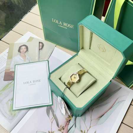 新品！！Lola Rose罗拉玫瑰蜂巢系列小众轻奢高级女表！ 此款手表融合经典的art Deco风格，双宝石表盘，结合闪耀的金色表带！六边形元素，高精度切割玛瑙 - 点击图像关闭