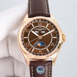 白壳 玫瑰金 VC江诗丹顿伍陆之型 FIFTYSIX全日历系列 腕表 型号 4000E 000A-B548 B439 B438 B065 表壳 尺寸40mm真正