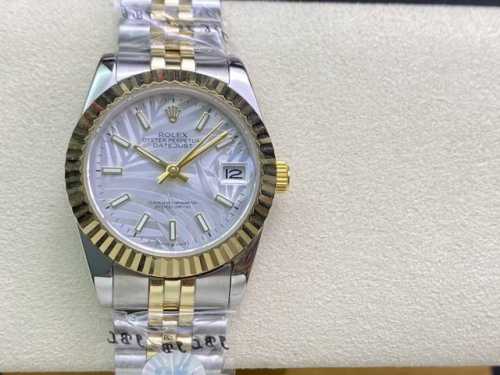 SK Factory 女款 劳力士Rolex 单历 日志型31mm 直径 31mm 机芯 搭载全自动机械机芯 圈口 劳力士RingCommand三角坑纹 光圈