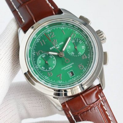 百年灵璞雅B01计时腕表42 Rw4 premierb01Chronograph42 316L精钢，42毫米，锅盖弧面水晶玻璃，双面防眩处理，透明蓝宝石，原装折