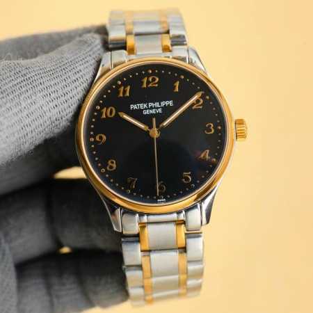 皮带 钢带+20 金白同价 品牌：百达翡丽 三针新品，商务休闲 奢华大气类型：精致男士腕表 新品 表带：真牛皮表带 舒适 361精钢表带 耐用 机芯:进口西铁城 - 点击图像关闭