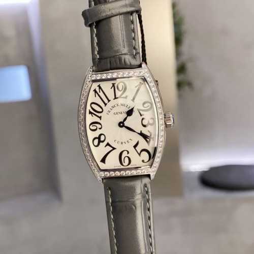 白壳 金壳 Franck Muller 法兰克穆勒 Fm 法穆兰 酒桶形女士石英腕表 316精钢cnc加工抛光表壳 底盖与表壳无缝拼接 底盖拉丝细腻 字体雕刻清