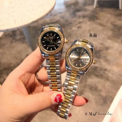 劳力士 日志 系列经典女款-原装压扣 小红书火爆推荐 设计显出独特高贵优雅女神气质！316精钢搭配施华洛世奇水晶钻石，纯手工镶嵌而成，女性气质，高端大气，不显浮