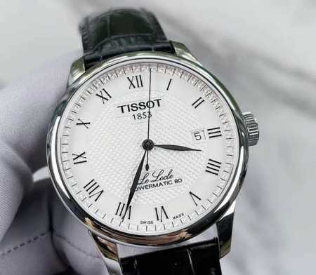 Tissot天梭 力洛克系列 自动机械机芯 日历显示 可购礼盒 男表 瑞表 39.3Mm 银色表盘 精钢表壳 皮革表带 - 点击图像关闭