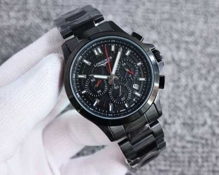 多功能计时跑秒，浪琴longines---康卡斯系列 计时男士腕表 ，热卖全城！原装进口计时功能石英机芯，经典多功能6针三眼显示表盘 配上精钢表带 时尚大方 魅 - 点击图像关闭
