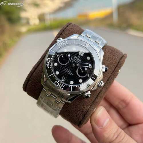 金白同价，胶带 -钢带 Tvs-欧米茄 Omega Ot全新海马300米44Mm计时腕表 Tvs Factory1-1独家自主研发9900机芯功能与原装一致，双