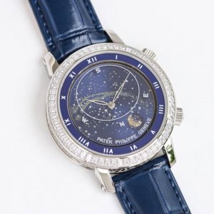 SJ出品 V3升级版 最高版本 顶级复刻 百达翡丽 PP翡丽 星空5102天月款日内瓦苍穹系列！R46 这款星空腕表独具特别星象功能，蓝色圆表盘上就能欣赏日内瓦