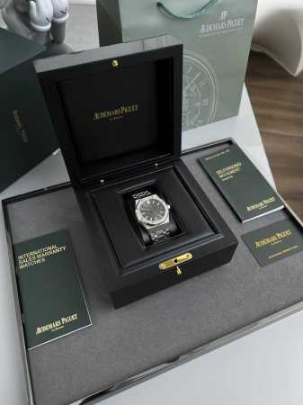 新版爱彼41Mm8色可选 50周年纪念款15510系列最高版 市场上唯一和原版配件通用互换版本，表盘“大网格纹”装饰图案“搭配白金立体夜光时标 和新版升级皇家橡 - 点击图像关闭