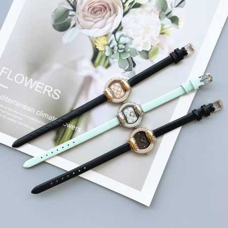光 钻20Gucci 瑞士日内瓦最新限量款 表径25Mm 厚度7.5Mm 蓝宝石玻璃 表面把头都有经典双g Logo设计元素 非常经典 适合小手腕佩戴 小巧玲珑 - 点击图像关闭