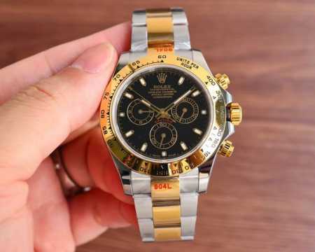 18K出品 18K包金 现货供应 Rolex-劳力士 迪通拿系列 Rw1 Gtc中国国检检测证书，联网可查！一档调时 计时秒针 3字位9字位小针 功能原装一致！ - 点击图像关闭