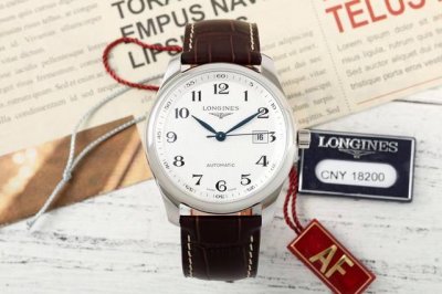 Af浪琴Longines名匠40Mm自动机械系列出品 机芯 2892自动机械 表径 40Mm 表壳材质 精钢 表盘材质 白色 麦粒 饰纹 蓝钢指针 表镜材质 抗