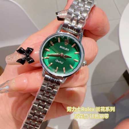 钢带 劳力士 兰花系列万花筒22Mm精致小巧仿古表 设计精致闪亮的切割玻璃优雅而迷人 搭配小牛皮 钢带搭配蝴蝶扣，不显浮华的风格广受女神喜爱，适合任何场合 逐渐 - 点击图像关闭