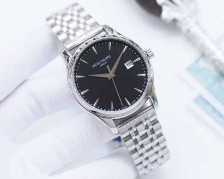 白壳 ，金壳 ，钢带20 品牌：百达翡丽-Patek Philippe 类型：男士腕表 壳套：顶级版316精钢l 表带：进口小牛皮表带 316L精钢表带 机芯： - 点击图像关闭