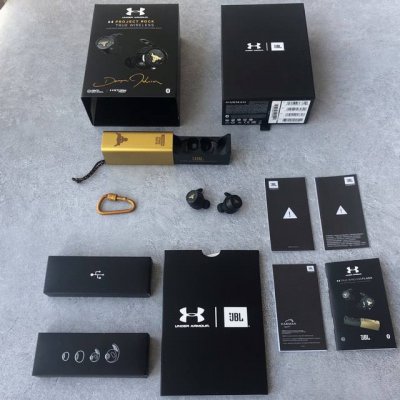 代理 Jbl Ua Flash project Rock 巨石强森真无线蓝牙运动跑步健身防水防汗耳机小金牛头 安德玛联名强森金牛头Jbl Ua Flash真无线