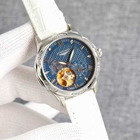 皮带 陶瓷带 白金同价 经典款式 永恒不变 品牌：浪琴-Longines 款式：精品女士腕表 机芯：进口西铁城机82S7 壳套：316精钢壳套，蓝宝石镜面 直径 - 点击图像关闭
