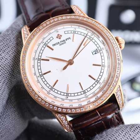 百达翡丽-Patek Philippe-火热新款式，新款锅盖，耗时长达8个月！超薄男士自动机械腕表，采用进口原装9015机芯，每小时振频28800次，零返修质量 - 点击图像关闭