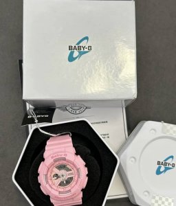 Casio卡西欧 Baby-G系列 时尚潮流少女时代 石英机芯 树脂表带 日韩表 女表 粉色表盘 Ba-110-4A1 D