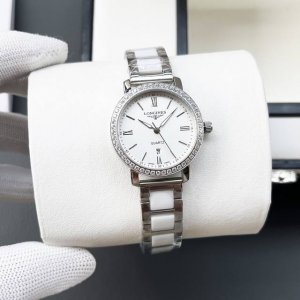 白壳 金壳 钢带+20 陶瓷+40 钻圈+30 浪琴-Longines简约大气女款 进口石英机芯 矿物质玻璃镜面 316L精钢表壳 直径28Mm厚8Mm 该款腕