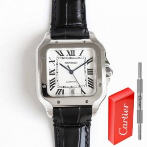 Tw 出品 白壳 金壳 Tw Factory-卡地亚 Cartier Santos系列腕表 Af5 可以出Bv包装 技术特点： 1镜面：蓝宝石玻璃表镜十鱼眼玻璃