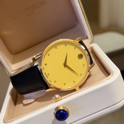 金 摩凡陀博物馆系列石英情侣表，蓝宝石玻璃，男款38Mm表径，女表30M防水， 搭配进口机芯