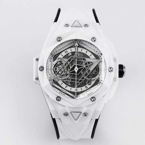 Ol 恒宝 Hublot 宇舶表 Big Bang Sang Bleu Ⅱ 刺青第二代腕表。运用立体几何图形，巧妙的构思，呈现出精妙的浮雕效果以及完美的三维视觉