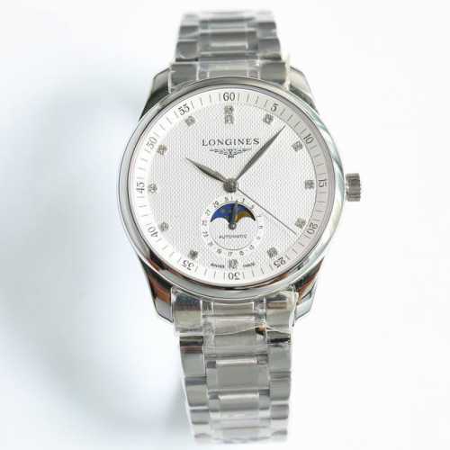 浪琴 Longines 名匠月相系列 表壳 316L精钢壳套完美无瑕，打磨工艺高超，Tw延续一丝不苟的卓越品质，树立业界新标杠。刻度的立体感和倒角细节两不误。