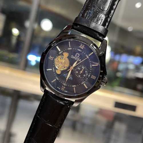 皮带 钢带 欧米加-Omega 九飞轮全自动日月星辰机械，6字位白天走时太阳，晚上月亮，蕴含最优质的材料与一丝不苟的工艺！超强矿物质玻璃. 真空电镀，精密防水，