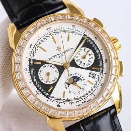 多功能 白钻壳 金玫钻 最高端品质 江诗丹顿 Vacheron Constantin Vc 男士腕表.全新复杂日月星辰多功能腕表. 机心：搭载原装进口 0多 - 点击图像关闭