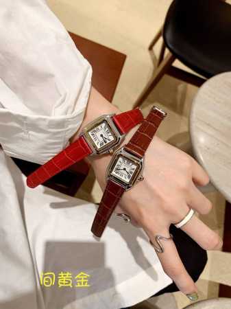 间黄金～～ Cartier、猎豹、竹节纹、螺丝底盖、原装钢扣、表盘：27*37Mm～ - 点击图像关闭