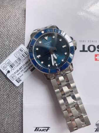 Tissot 天梭 海星系列 T120.407. 4 搭配原装瑞士天文台认证c07.811机芯摆轮甲板上面带的si标80储存动力自动机械男表。新款t120机械男 - 点击图像关闭