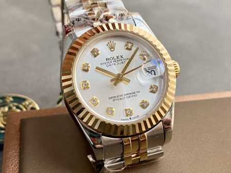 SK Factory 女款 劳力士Rolex 单历 日志型31mm 直径 31mm 机芯 搭载全自动机械机芯 圈口 劳力士RingCommand三角坑纹 光圈 - 点击图像关闭