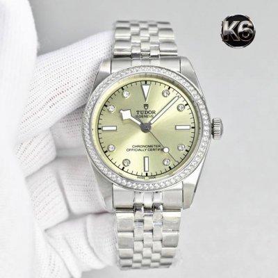 统一价： DDD Tw Factory 帝舵 Tudor 碧湾系列机械男士腕表！ DDD - 表壳与表圈：41毫米精钢表壳搭配磨光表圈加镶钻工艺，区别于以往的哑