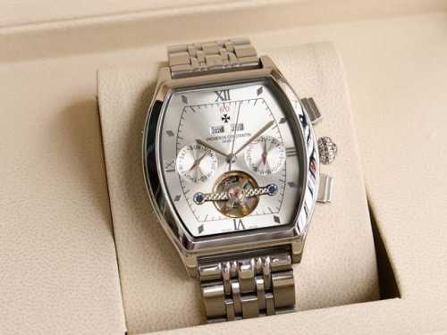 江诗丹顿-Vacheron Constantin 男士腕表 全自动机械机芯 316精钢表壳 高清矿物质镜面 进口小牛皮表带 直径42Mm 厚12Mm 实拍图 该