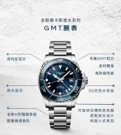 P: . 新品发布 市场最新 浪琴-Longines 康卡斯潜水系列gmt再添新作 全新康卡斯潜水系列gmt腕表 41Mm 加入gmt功能双时区同步显示 打造舒 - 点击图像关闭