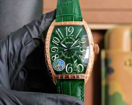 法兰克 穆勒 Franck Muller 55*42*13Mm 全自动机械机芯 双面小牛皮原装针扣 酒桶形拱桥状壳 烈日之下 万众瞩目 - 点击图像关闭