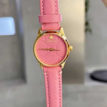 白壳 黄金 迷你小号28Mm 原厂开模最新款gucci古驰g-Timeless系列，毫米石英女表，传统的中国红喜庆款、以全息图效果打造三维立体感，让人一见倾心、 - 点击图像关闭
