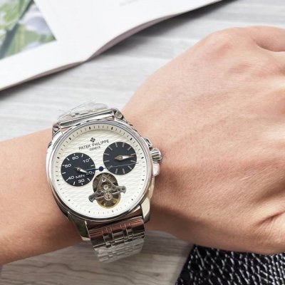 金+20 钢带10 百达翡丽 patek philippe 精品男士腕表,精雕细琢 陀飞轮精选 多功能显示 包含万年历 星期 日历尽显精致细节与高超技艺 搭载多