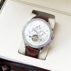统一 。 时尚大方 典雅气质 百达翡丽-Patek Philippe 男士腕表 全自动机械机芯 矿物强化玻璃 316L精钢表壳 真皮表带 简洁精致 商务休闲 尺