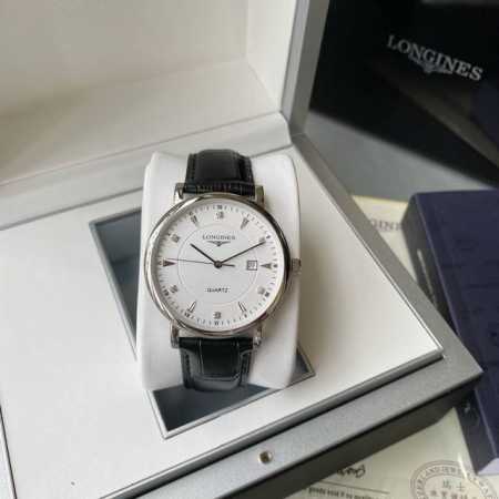 白 -金 钢带+20。浪琴-Longines精品情侣对表携手而来，简约精致，品质精湛，热卖全城。采用进口石英机芯，顶级316精钢表壳，进口小牛皮表带，矿物质超强 - 点击图像关闭