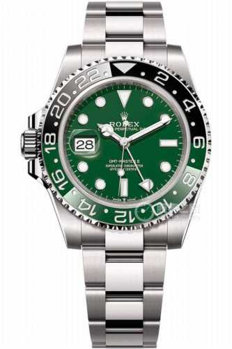 新款左撇子绿面 劳力士Rolexgmt-Master Ii 格林尼治系列，双转陶瓷圈，904L精钢做工精致完美，钢带折叠保险扣 可选调节拉扣 日历凸晶放大镜 6